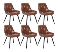 WOLTU Lot de 6 Chaises de Salle à Manger,Similicuir,Marron