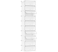 WOLTU Meuble à Chaussures, Boîte à Chaussures Empilable avec 10 Compartiments ,pour Entrée、Chambre、Studio, Blanc