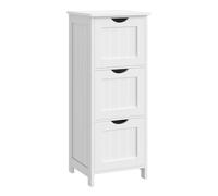 Commode Salle de Bain WOLTU - Armoire Rangement 3 Tiroirs - 32x30x81cm - Blanc W0ITT3071