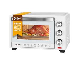 WOLTU Mini Four 28 L, 100-230°C, Minuterie 0-60 min, 3 Modes de Cuisine | 1600 W, Plaque de Cuisson, Grille, Lèchefrite, pour Cuire Rôtir Décongeler Réchauffer, Blanc