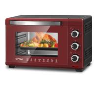 WOLTU Mini Four 28L, Four à Pizza 1600 W, 100-230°C, Minuterie 0-60 min, 3 Modes de Cuisine, Rouge+Noir W0ITT1011