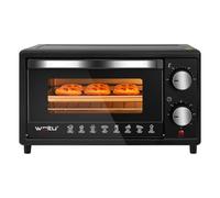 WOLTU Mini Four Électrique 10L, Petit Four à Pizza avec 4 Modes de Cuisson pour Gâteau, Poulet, Viande, Poisson, 100-230℃, Minuterie 0-60 min,800W, Noir