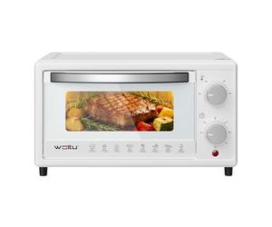 WOLTU Mini Four Électrique 10L, Petit Four à Pizza avec 4 Modes de Cuisson pour Gâteau, Poulet, Viande, Poisson, 100-230℃, Minuterie 0-60 min,800W, Blanc