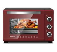 WOLTU Mini Four électrique 28 litres, Mini Four à Pizza à Pain grillé avec minuterie 100-230 ℃ 1600W,Rouge +Noir