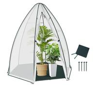 WOLTU Mini Serre de Jardin, Porte Zippée, Blanc, 160x160x180cm