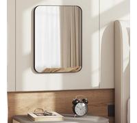 WOLTU Miroir Mural Rectangulaire 40x30 cm, Miroir Salle de Bain, Noir