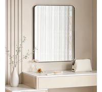 WOLTU Miroir Mural Rectangulaire 50x70 cm, Miroir Salle de Bain, Noir