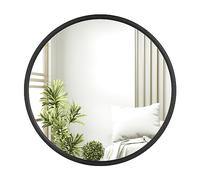 WOLTU Miroir Mural Rond Ø40cm, Miroir Décoratif avec Cadre en Métal Noir, pour Salle de Bain, Chambre, Salon, Couloir