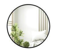 WOLTU Miroir Mural Rond, Miroir Salle de Bain, Ø71 cm, Noir