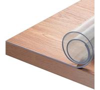 WOLTU Nappe 2mm Imperméable Transparente, Rectangulaire Nappe de Table en PVC, 90x160cm