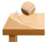 WOLTU Nappe Transparente 2 mm avec Bord Biseauté - Film de Protection de Table en PVC, Transparent Brillant, Imperméable et Anti-Graisse, Rectangulaire 100x180 cm