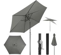 WOLTU Parasol de Jardin, 270cm, Parasol Inclinable avec Manivelle, Parasol Hexagonal pour Jardin/Balcon/Terrasse/Plage/Marché, Tissu Anti-UV 180g/m², Gris Foncé
