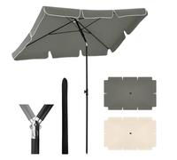 WOLTU Parasol de Jardin Extérieur, Parasol Plage, Rectangulaire Inclinable, Hauteur Réglable, pour Balcon, Terrasse, Marché, Protection UV, 160g/m², 2x1,2m, Gris Foncé