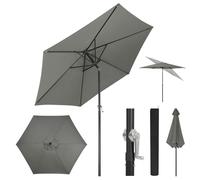 WOLTU Parasol de Jardin Hexagonal,240cm,Parasol Inclinable avec Manivelle,pour Balcon,Terrasse,Plage,Anti-UV,Gris Foncé