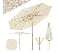 WOLTU Parasol de Jardin Inclinable avec Toile φ300cm, Parasol Déporté avec Manivelle, Protection UV UPF 50+, Portable, sans Pied, Résistant au Vent, pour Balcon/Terrasse/Plage, Beige