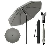 WOLTU Parasol de Jardin,Parasol Plage,Fonction d'inclinaison,Hauteur Réglable,Anti-UV,pour Balcon,Terrasse,135cm,Gris Foncé