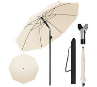 WOLTU Parasol de Jardin,Parasol Plage,Fonction d'inclinaison,Hauteur Réglable,Anti-UV,pour Balcon,Terrasse,135cm,Beige