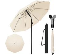 WOLTU Parasol de Jardin,Parasol Plage,Fonction d'inclinaison,Hauteur Réglable,Anti-UV,pour Balcon,Terrasse,155cm,Beige