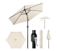 WOLTU Parasol Inclinable avec Manivelle - Hexagonal pour Jardin, Balcon, Terrasse, Plage, Marché - Tissu Anti-UV 180g/m²