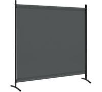 WOLTU Paravent, Brise-Vue. Séparateur de Pièce, Cadre et Pieds en Métal, Tissu avec Revêtement PA, 180x177cm, Gris Foncé W0UETT0648