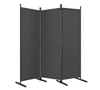 WOLTU Paravent, Séparateur de Pièce Pliable avec 3 Panneaux, Cloison de Séparation, Paravent pour Extérieur ou Intérieur, 167x177cm, Gris Foncé