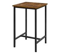 WOLTU Petit Table de Bar 60x100x60 cm, Table Haute en Métal et Bois, Mange Debout pour Cuisine, Salon, Marron Rustique + Noir