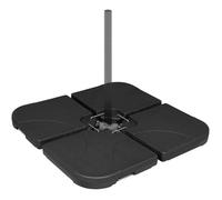 WOLTU Pied de Parasol 4 Pièces 60L, conviennent aux parasols avec pieds en croix, à Remplir d'eau ou de Sable, Carré, Noir