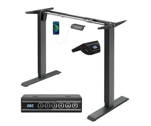 WOLTU Pied pour Bureau Assis Debout, Bureau Électrique, Gris
