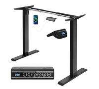 WOLTU Pied pour Bureau Assis Debout, Bureau Électrique, Noir