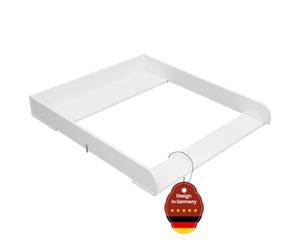 WOLTU Plan à Langer, 80x78.5 cm, Plan à Langer pour Commode (Profondeur : 46,5-50 cm), Plateau à Langer Amovible, avec Sangle Anti-basculement, Blanc