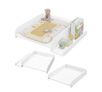 WOLTU Plan à langer pour machine à laver ou sèche-linge, table à langer bébé avec rebord de protection et étagère de rangement, 80 x 70 x 16,5 cm, blanc