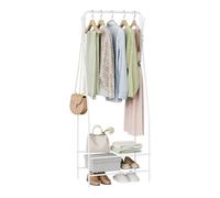 WOLTU Portant à vêtements 60 x 34 x 157cm,Porte-vêtements avec étagère à chaussures en Fer,Blanc