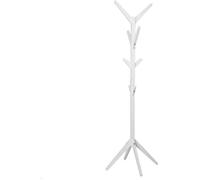 WOLTU Porte-manteaux en bois, Portant à vêtements sur pied avec 8 crochets sur différentes hauteurs, 177cm, Blanc