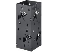 WOLTU Porte parapluie en métal carrée avec 4 crochets et plateau, Porte parapluie design moderne, 20x20x49cm, anthracite