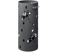 WOLTU Porte parapluie en métal rond avec 4 crochets et plateau, Porte parapluie design moderne, 20x49cm, anthracite