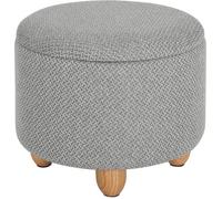 WOLTU Pouf de Rangement avec Pieds en Pin, Tabouret Rembourré avec Couvercle, Gain de Place, pour Salon, Chambre, Gris Clair