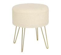 WOLTU Pouf Rond, Tabouret Coiffeuse, Siège en Molleton Polaire