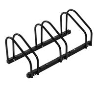 WOLTU Râtelier Vélo pour 3 Vélos, Range Vélo au Sol ou Mural, Support pour Bicyclettes, Porte-vélos en Métal Noir