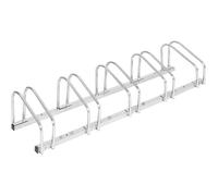 WOLTU Râtelier Vélo pour 5 Vélos Range Vélo au Sol ou Mural Support pour Bicyclettes Porte-vélos en Métal à Suspension Argenté