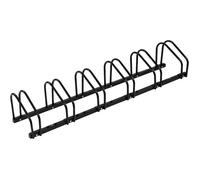 WOLTU Râtelier Vélo pour 6 Vélos, Range Vélo au Sol ou Mural, Support pour Bicyclettes, Porte-vélos en Métal Noir