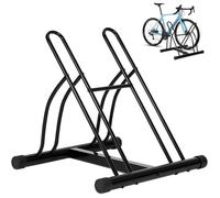 WOLTU Râtelier Vélo, Range Vélo pour 2 Bicyclettes, Support Vélo Sol, en Métal, pour Garage, Maison, Jardin, Noir W0UETT0647