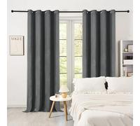 WOLTU Rideau de Fenêtre Occultant, Rideau Opaque avec Œillets, Tenture Isolante et Thermique pour Salon, Chambre, Protection de la Vie Privée, Effet Velours, 135 x 225 cm, Gris (1 pièce)