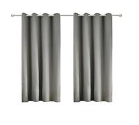 WOLTU® Rideau Occultant, 2 Pièces, Rideau Isolant Thermique, Suspension à Œillets,135x175cm Gris Foncé