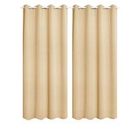WOLTU® Rideau Occultant, 2 Pièces, Rideau Isolant Thermique, Suspension à Œillets,135x225cm Champagne