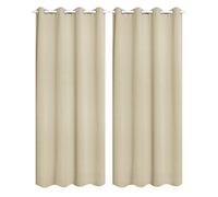WOLTU® Rideau Occultant, 2 Pièces, Rideau Isolant Thermique, Suspension à Œillets,135x245cm Sable