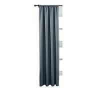 WOLTU Rideau Occultant, avec Galon Fronceur, Rideau Thermique Isolant, 1 Pièce, 135x245cm, Gris Ardoise