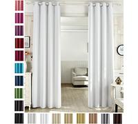 WOLTU® Rideau Occultant, en Polyester, Rideau Opaque, Suspension à Œillets, 1 Pièce, 135x225cm, Gris Blanc