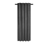 WOLTU Rideau Occultant, Rideau Thermique Isolant avec Galon Fronceur, en Velours, 1 Pièce, 140x270 cm Gris Foncé