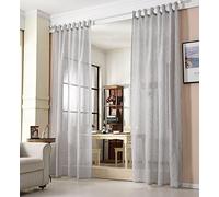 WOLTU® Rideau Voilage, Suspension à Pattes, 1 Pièce, Décoration pour Salon, Chamber, Fenêtre, 140x225 cm, Gris Clair