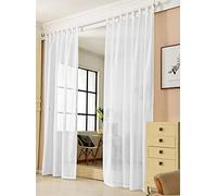 WOLTU® Rideau Voilage, Suspension à Pattes, 1 Pièce, Décoration pour Salon, Chamber, Fenêtre, 140x245 cm, Blanc